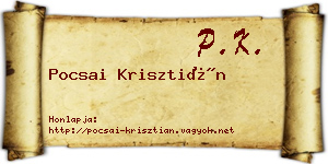 Pocsai Krisztián névjegykártya