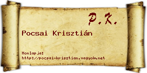 Pocsai Krisztián névjegykártya
